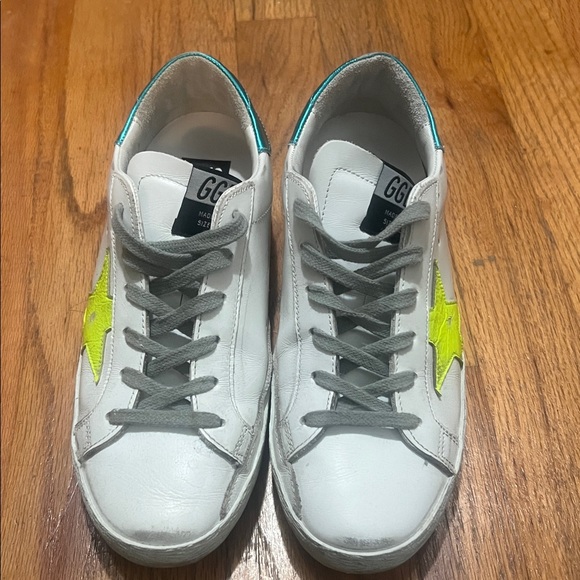 Golden Goose Superstar Sneaker White Yellow Flo Turquoise